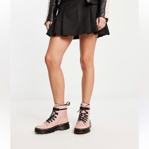 Dr Martens Combs Women Utility Boots Suede Pink Us9 Ankle Casual Moto Grunge
